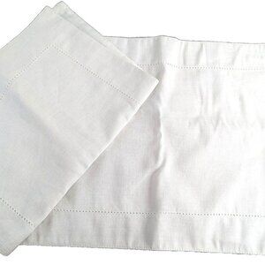 2 White Linen Table Placemats 18" by 13" No Tags Very Clean Elegant